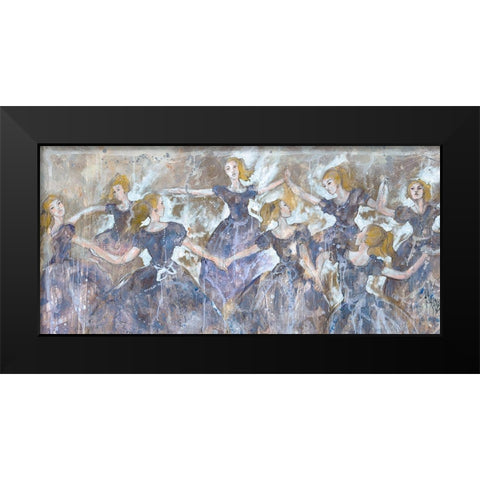 Dancers In Blue Black Modern Wood Framed Art Print by Wiley, Marta