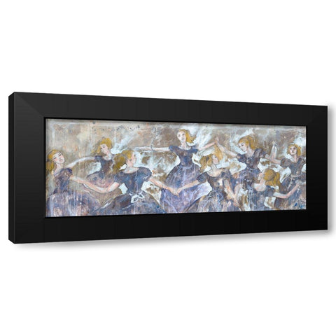 Dancer In Blue Horizontal Black Modern Wood Framed Art Print with Double Matting by Wiley, Marta