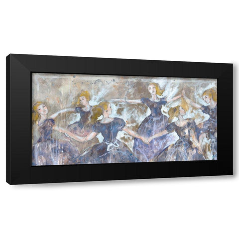 Dancers In Blue Close Up Black Modern Wood Framed Art Print by Wiley, Marta