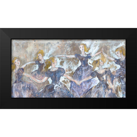 Dancers In Blue Close Up Black Modern Wood Framed Art Print by Wiley, Marta