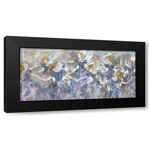 Dancer In Blue Small Horizontal Black Modern Wood Framed Art Print with Double Matting by Wiley, Marta