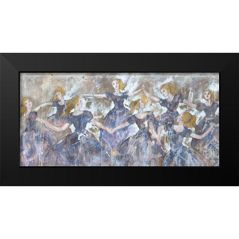 Dancer In Blue Small Horizontal Black Modern Wood Framed Art Print by Wiley, Marta