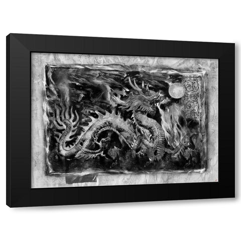 Dragon BandW I Black Modern Wood Framed Art Print by Wiley, Marta