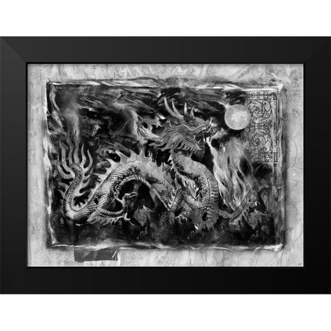 Dragon BandW I Black Modern Wood Framed Art Print by Wiley, Marta