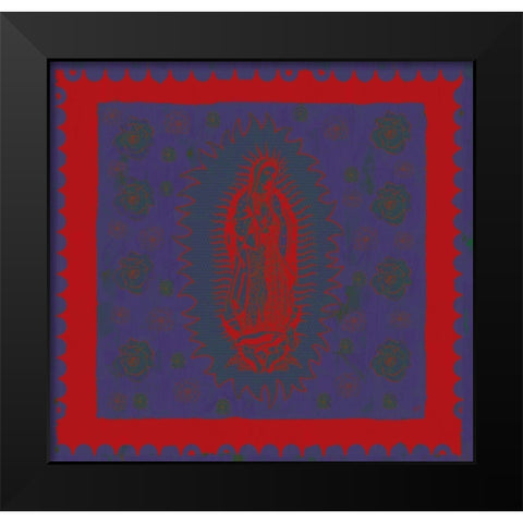Virgin Mary Red and Purple Black Modern Wood Framed Art Print by Wiley, Marta