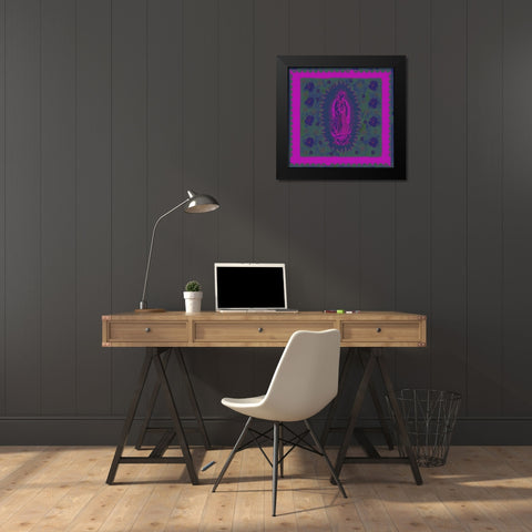Virgin Mary Pink and Purple Black Modern Wood Framed Art Print by Wiley, Marta