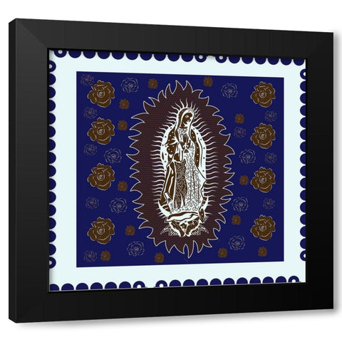 Virgin Mary White and Brown Black Modern Wood Framed Art Print with Double Matting by Wiley, Marta