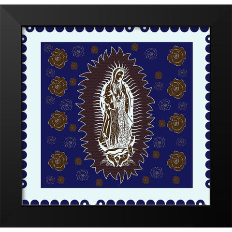 Virgin Mary White and Brown Black Modern Wood Framed Art Print by Wiley, Marta