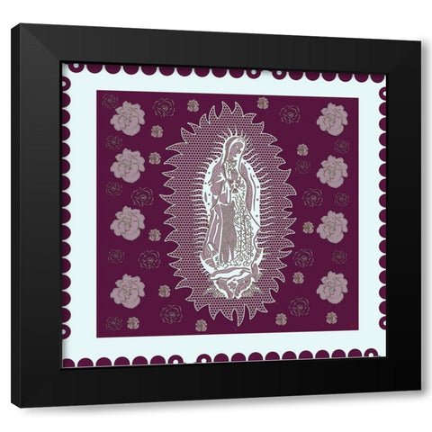 Virgin Mary Burgandy Black Modern Wood Framed Art Print by Wiley, Marta