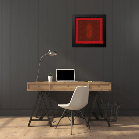 Virgin Mary Red on red Black Modern Wood Framed Art Print by Wiley, Marta