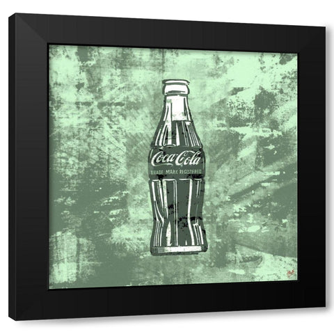 Green Coke Silkscreen Black Modern Wood Framed Art Print by Wiley, Marta