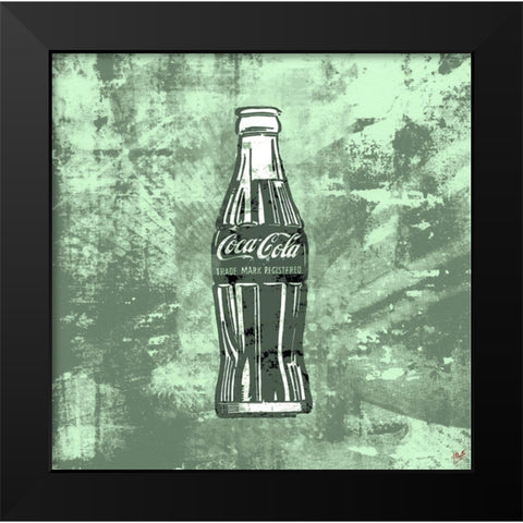 Green Coke Silkscreen Black Modern Wood Framed Art Print by Wiley, Marta
