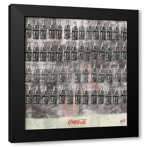 Coke Silkscreen Color Black Modern Wood Framed Art Print with Double Matting by Wiley, Marta