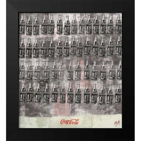 Coke Silkscreen Color Black Modern Wood Framed Art Print by Wiley, Marta