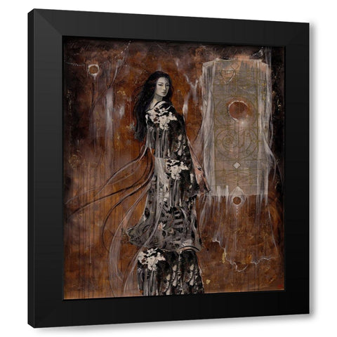 Sepia Geisha Black Modern Wood Framed Art Print with Double Matting by Wiley, Marta