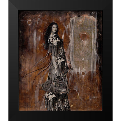 Sepia Geisha Black Modern Wood Framed Art Print by Wiley, Marta