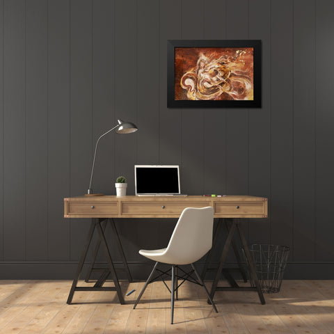 Dragon and The Pearl Black Modern Wood Framed Art Print by Wiley, Marta