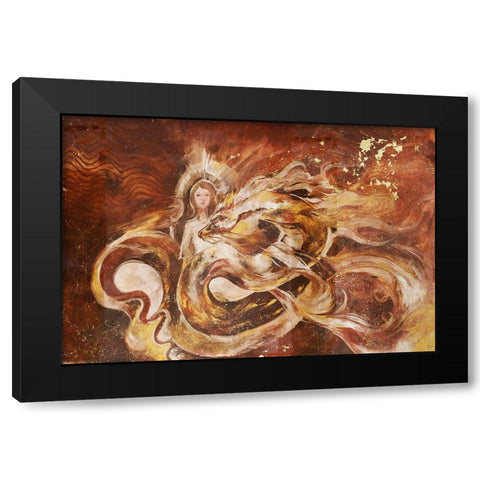 Dragon and The Pearl Black Modern Wood Framed Art Print with Double Matting by Wiley, Marta