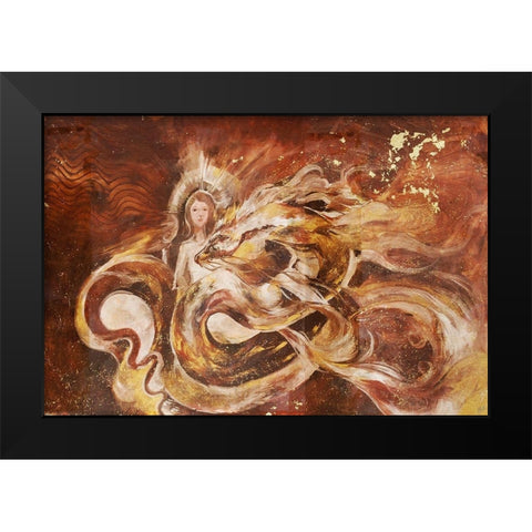 Dragon and The Pearl Black Modern Wood Framed Art Print by Wiley, Marta