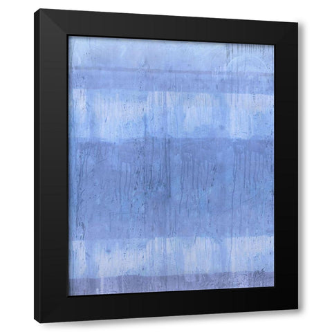 Light Blue Abstract Black Modern Wood Framed Art Print with Double Matting by Wiley, Marta