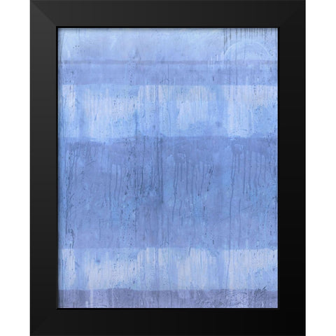 Light Blue Abstract Black Modern Wood Framed Art Print by Wiley, Marta