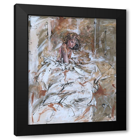 Goddess- Teal tint Black Modern Wood Framed Art Print with Double Matting by Wiley, Marta