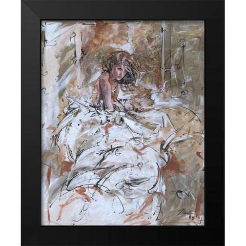 Goddess- Teal tint Black Modern Wood Framed Art Print by Wiley, Marta