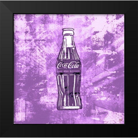 Coke Silkscreen Purple Black Modern Wood Framed Art Print by Wiley, Marta