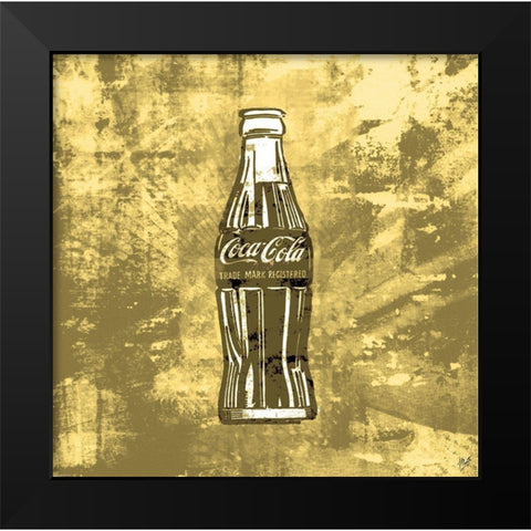 Coke Silkscreen Yellow Black Modern Wood Framed Art Print by Wiley, Marta