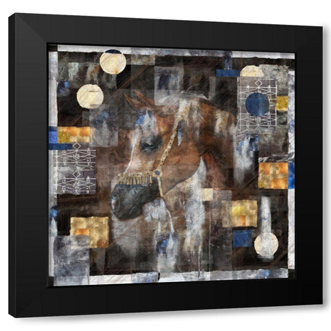 Horse I sepia tint Black Modern Wood Framed Art Print by Wiley, Marta