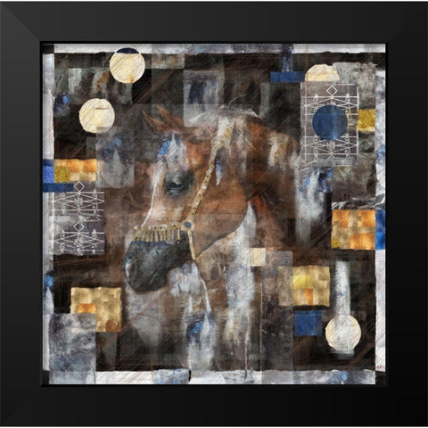 Horse I sepia tint Black Modern Wood Framed Art Print by Wiley, Marta
