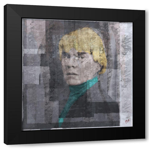Andy Warhol Silkscreen I Black Modern Wood Framed Art Print with Double Matting by Wiley, Marta
