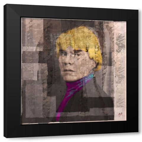 Andy Warhol Silkscreen I Black Modern Wood Framed Art Print by Wiley, Marta