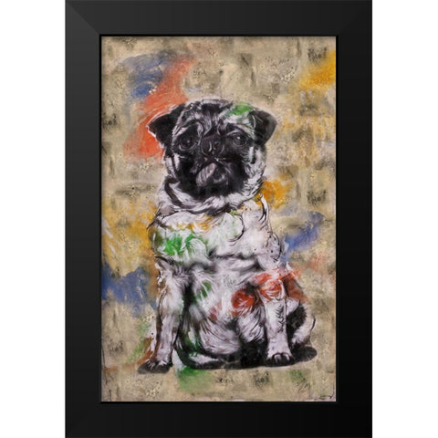 Colorful Dog III Black Modern Wood Framed Art Print by Wiley, Marta