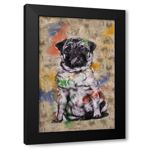 Colorful Dog IV Black Modern Wood Framed Art Print by Wiley, Marta