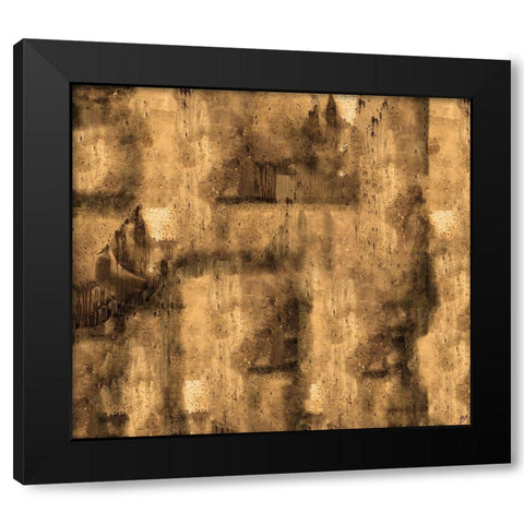 Abstact Ochre Black Modern Wood Framed Art Print with Double Matting by Wiley, Marta
