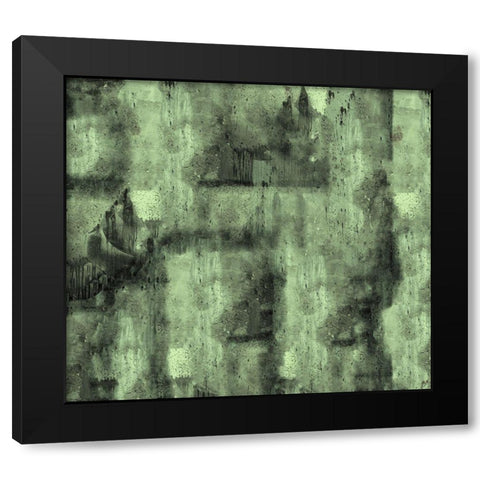 Abstract Green Black Modern Wood Framed Art Print with Double Matting by Wiley, Marta
