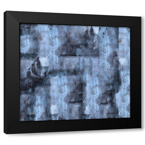 Abstract Blue Black Modern Wood Framed Art Print by Wiley, Marta