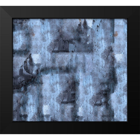 Abstract Blue Black Modern Wood Framed Art Print by Wiley, Marta