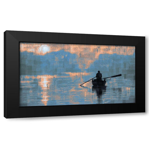 Peace Sunset Dark Black Modern Wood Framed Art Print with Double Matting by Wiley, Marta