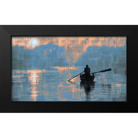 Peace Sunset Dark Black Modern Wood Framed Art Print by Wiley, Marta