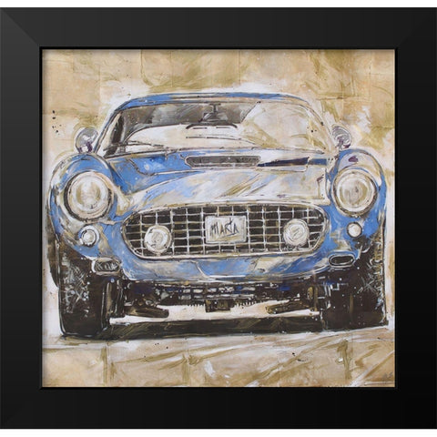 Blue Car light Black Modern Wood Framed Art Print by Wiley, Marta