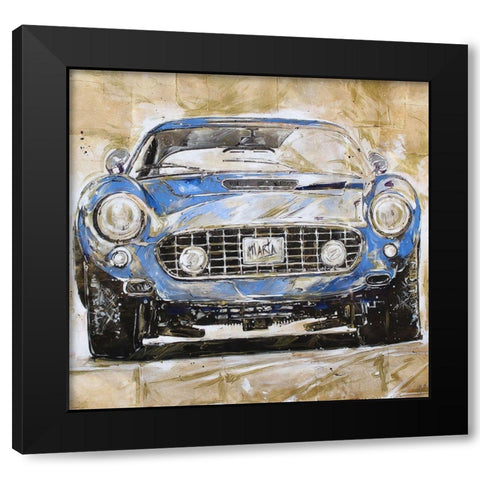 Blue Car Dark Black Modern Wood Framed Art Print by Wiley, Marta