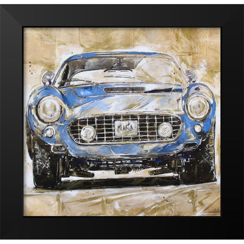 Blue Car Dark Black Modern Wood Framed Art Print by Wiley, Marta