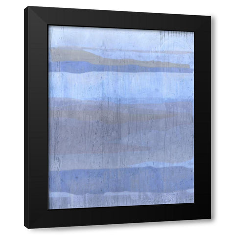Blue Abstract  V Black Modern Wood Framed Art Print with Double Matting by Wiley, Marta