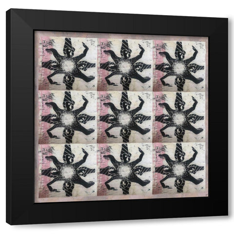 Fancy Footwork Abstract Black Modern Wood Framed Art Print with Double Matting by Wiley, Marta