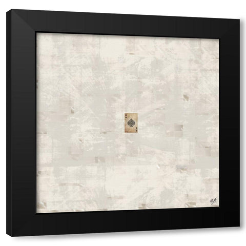 Silk Square Collage With Ace Card Black Modern Wood Framed Art Print with Double Matting by Wiley, Marta