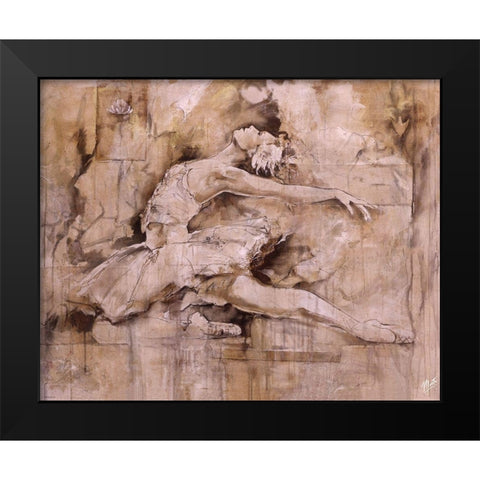 Balerina - Dark Black Modern Wood Framed Art Print by Wiley, Marta