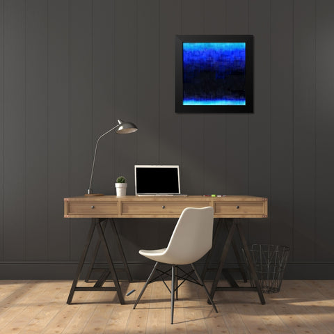 Blue Abstract Night Black Modern Wood Framed Art Print by Wiley, Marta
