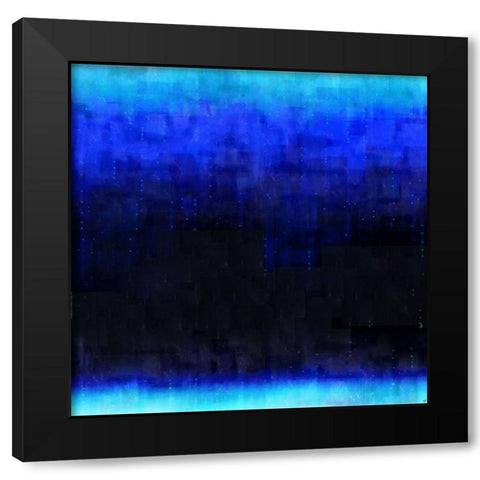 Blue Abstract Night Black Modern Wood Framed Art Print by Wiley, Marta